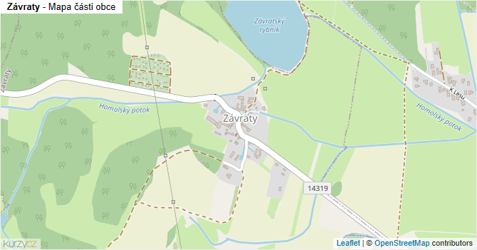 Závraty - mapa části obce