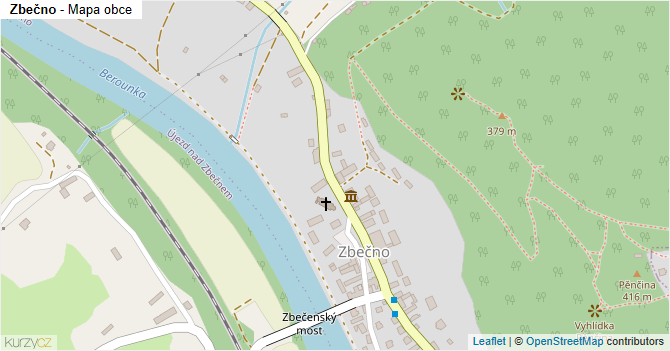 Zbečno - mapa obce