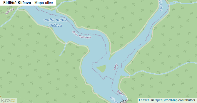Sídliště Klíčava - mapa ulice