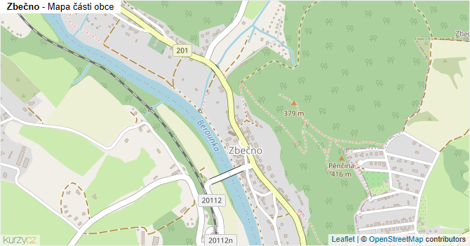 Zbečno - mapa části obce