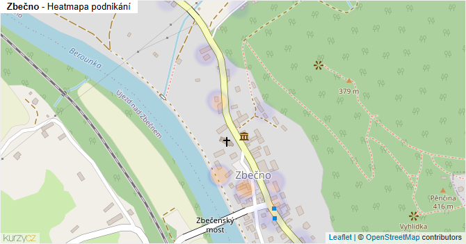 Zbečno - mapa podnikání