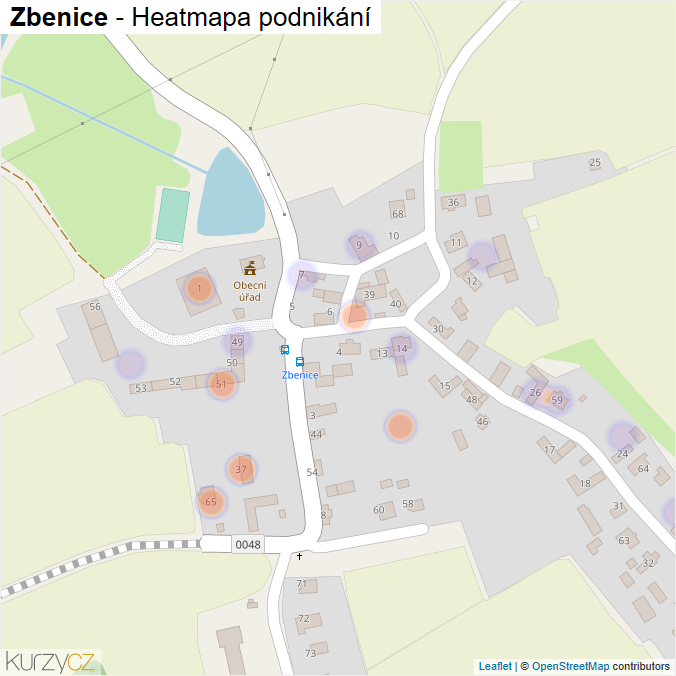 Mapa Zbenice - Firmy v části obce.