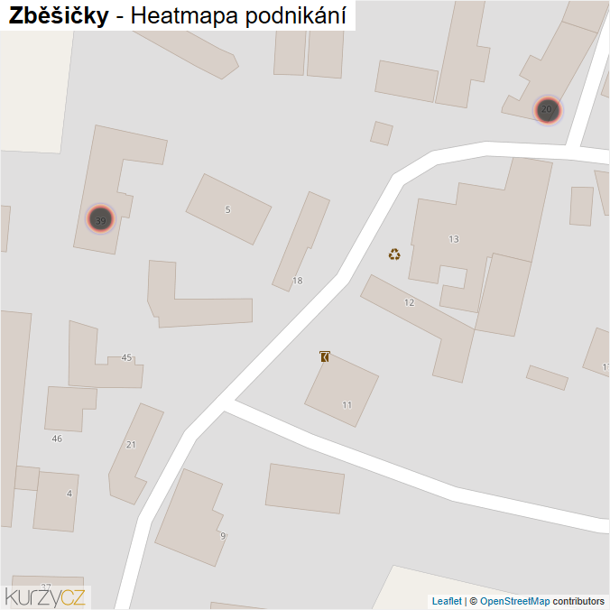 Mapa Zběšičky - Firmy v obci.