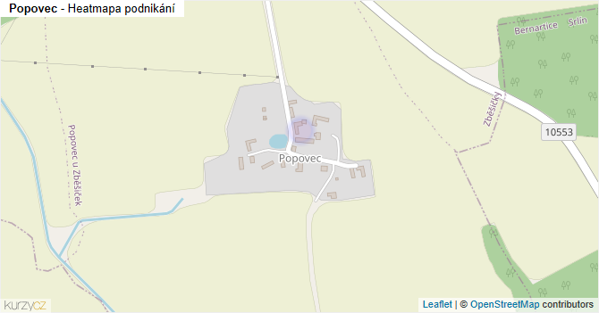 Popovec - mapa podnikání