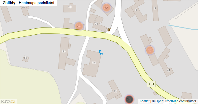 Zbilidy - mapa podnikání