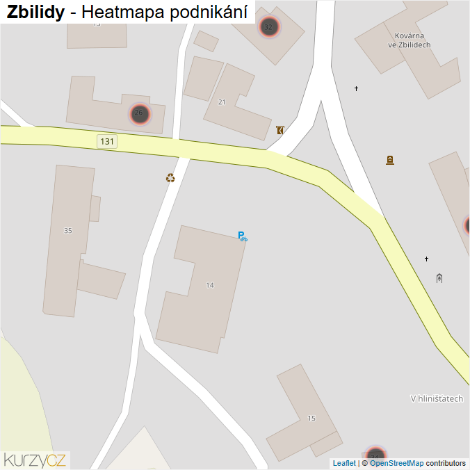 Mapa Zbilidy - Firmy v obci.