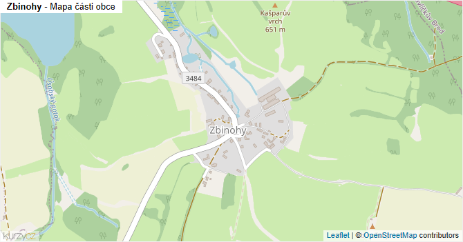 Zbinohy - mapa části obce