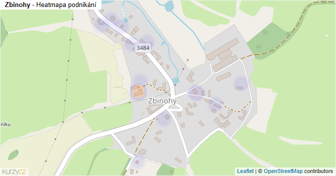 Zbinohy - mapa podnikání
