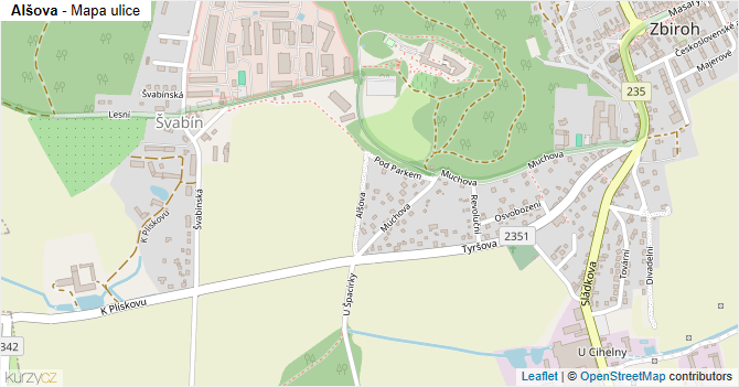 Alšova - mapa ulice