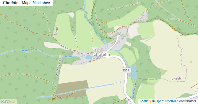 Chotětín - mapa části obce
