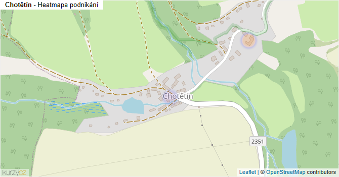 Chotětín - mapa podnikání