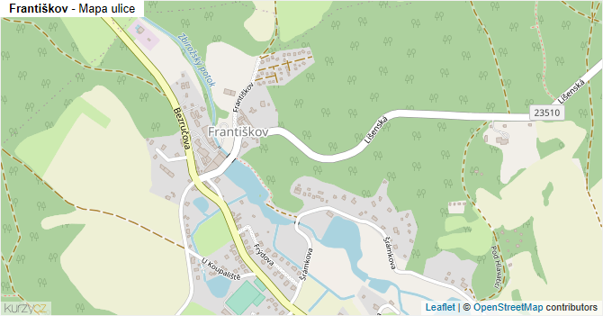 Františkov - mapa ulice