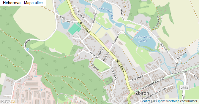 Heberova - mapa ulice
