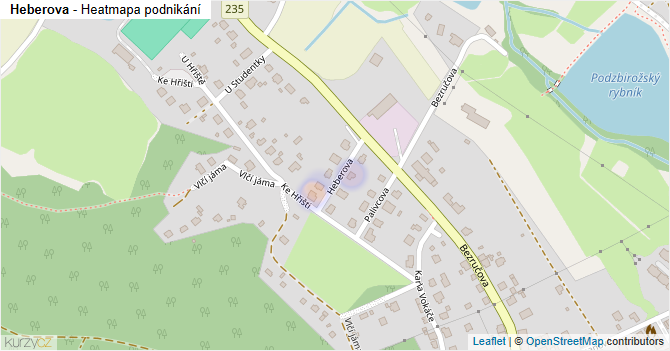 Heberova - mapa podnikání