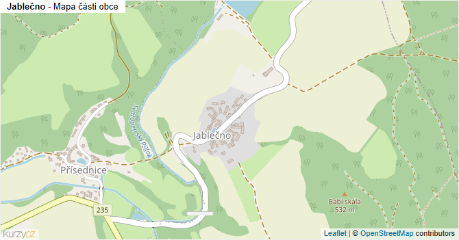 Jablečno - mapa části obce