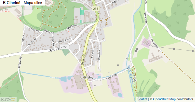 K Cihelně - mapa ulice