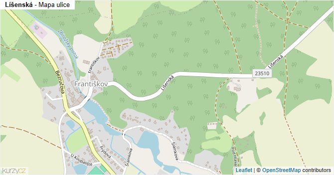 Líšenská - mapa ulice