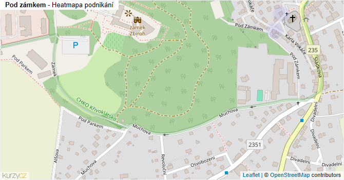 Pod zámkem - mapa podnikání