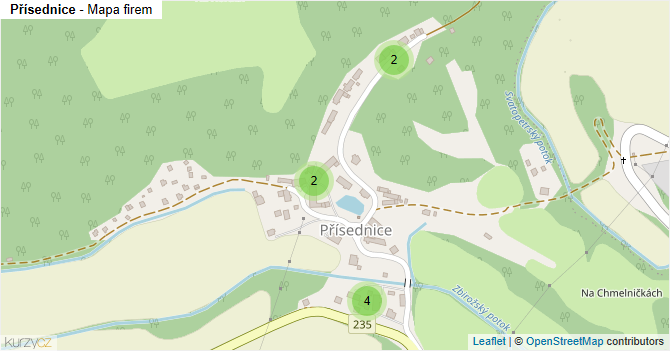 Přísednice - mapa firem