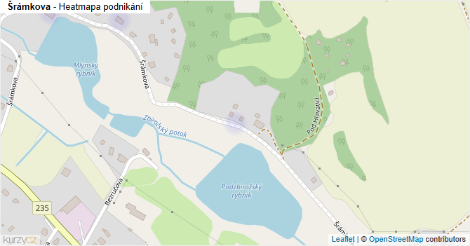 Šrámkova - mapa podnikání