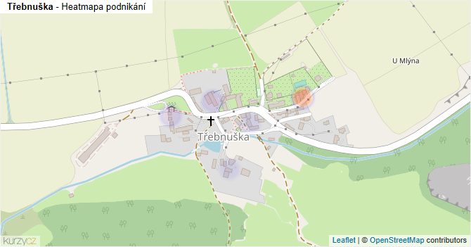 Třebnuška - mapa podnikání