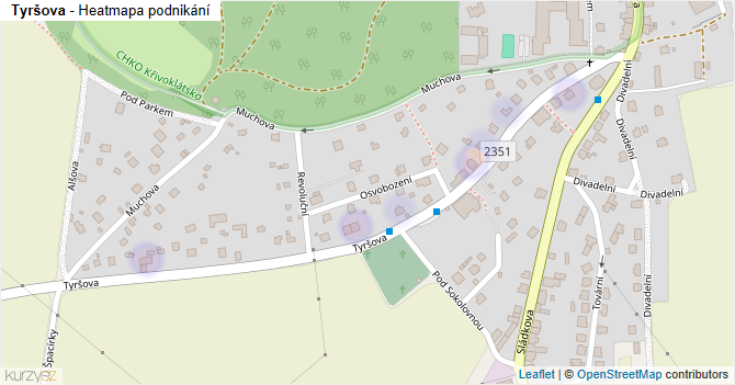 Tyršova - mapa podnikání