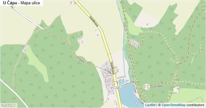 U Čápu - mapa ulice