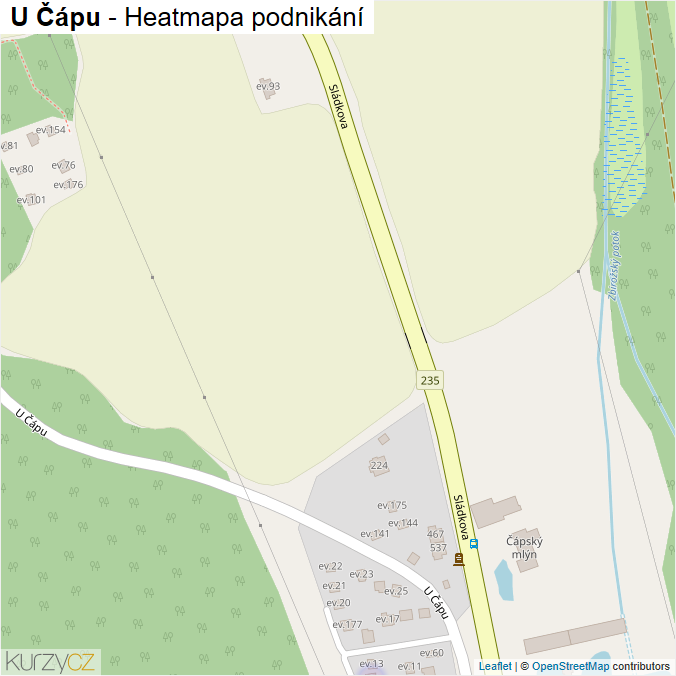 Mapa U Čápu - Firmy v ulici.