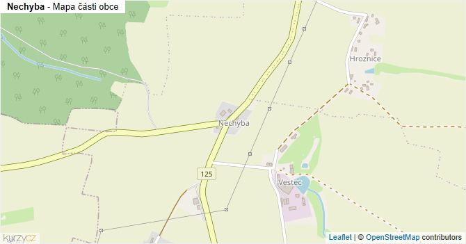 Nechyba - mapa části obce