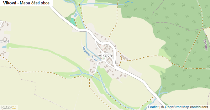 Vlková - mapa části obce