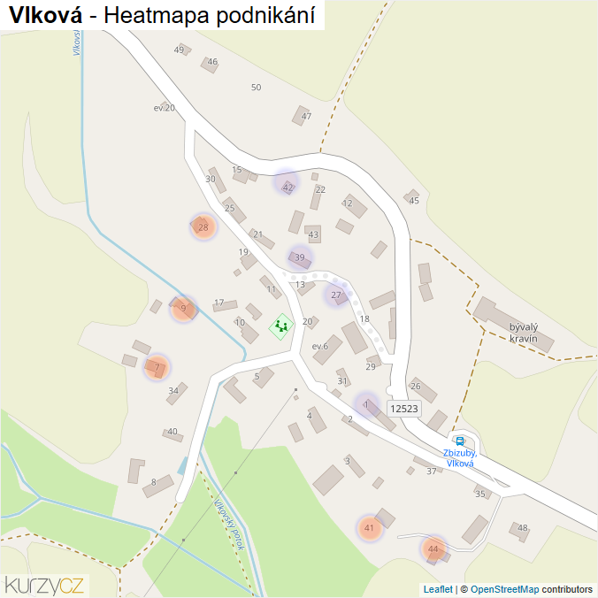 Mapa Vlková - Firmy v části obce.