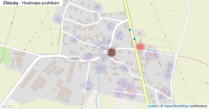 Zbizuby - mapa podnikání