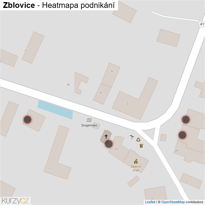Mapa Zblovice - Firmy v obci.
