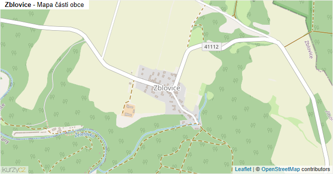 Zblovice - mapa části obce