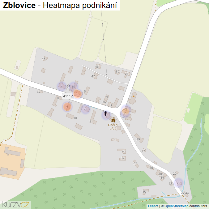 Mapa Zblovice - Firmy v části obce.