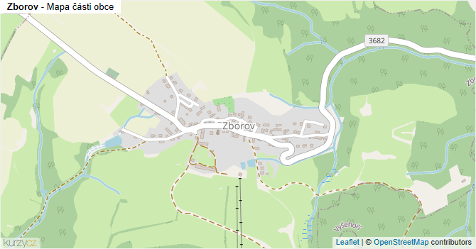 Zborov - mapa části obce