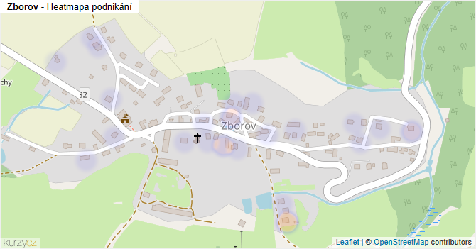 Zborov - mapa podnikání