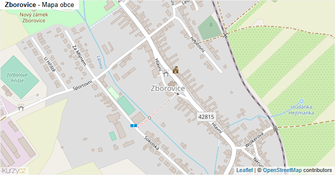 Zborovice - mapa obce