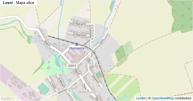 Lesní - mapa ulice