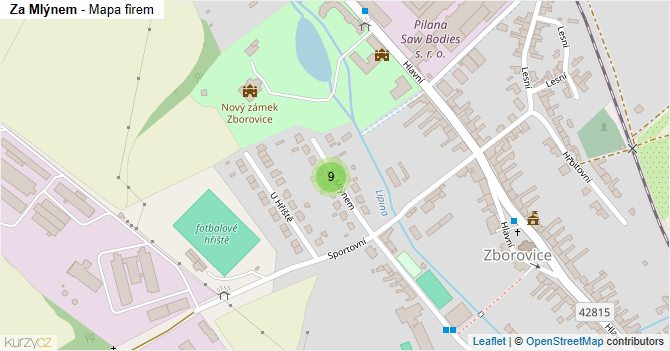 Za Mlýnem - mapa firem