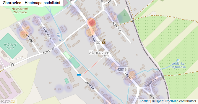 Zborovice - mapa podnikání