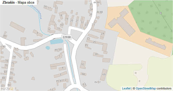 Zbrašín - mapa obce
