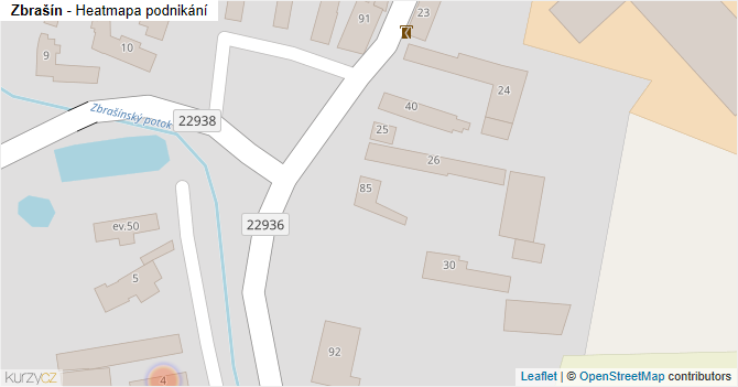 Zbrašín - mapa podnikání