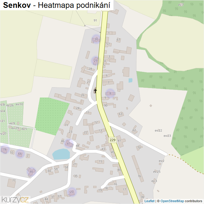 Mapa Senkov - Firmy v části obce.