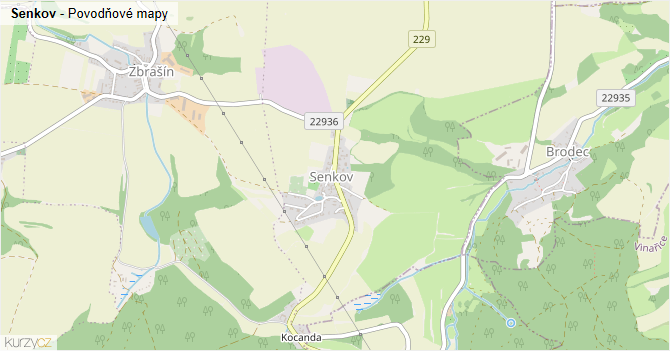 Senkov - záplavové mapy stoleté vody