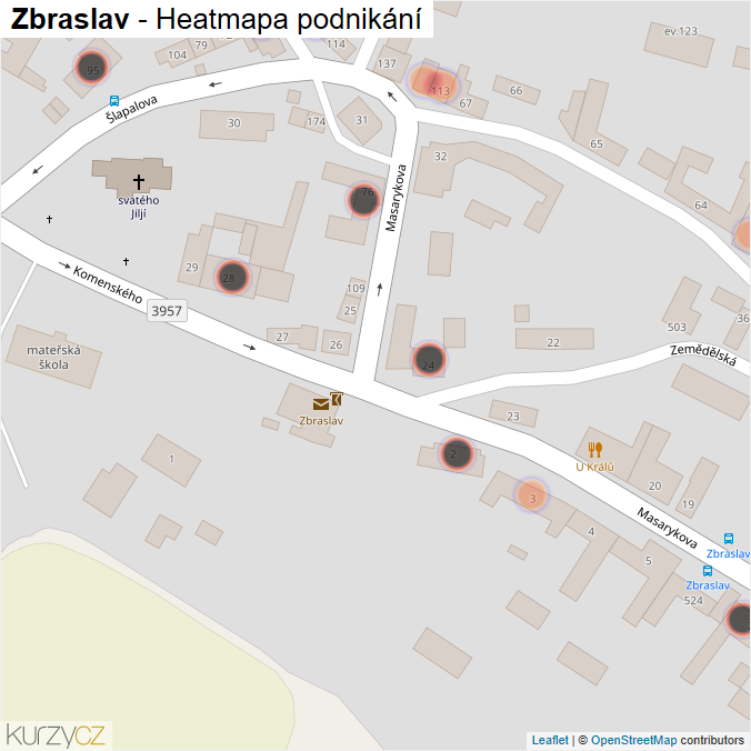 Mapa Zbraslav - Firmy v obci.