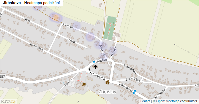 Jiráskova - mapa podnikání