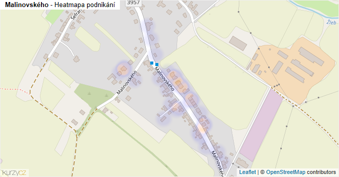 Malinovského - mapa podnikání