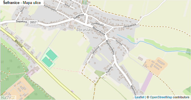 Šefranice - mapa ulice