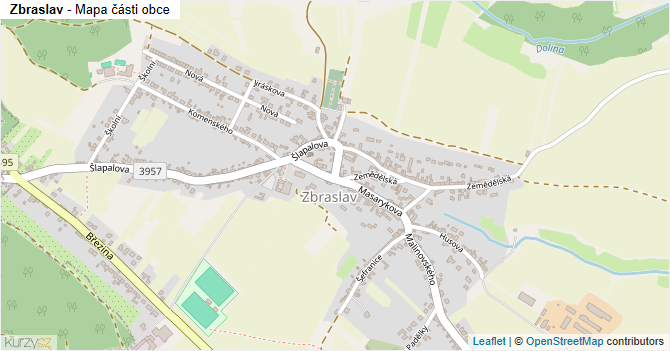 Zbraslav - mapa části obce